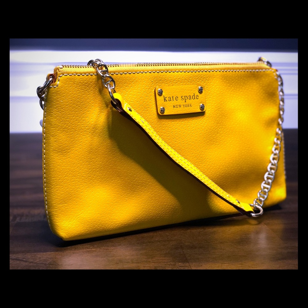 Kate Spade Mustard Yellow Baguette Bag or Clutch.